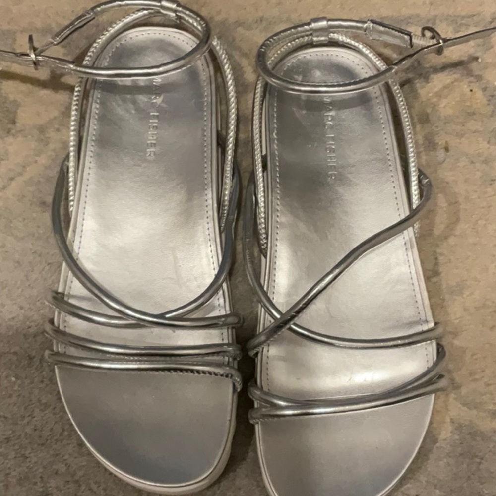 Marc Fisher silver sandals